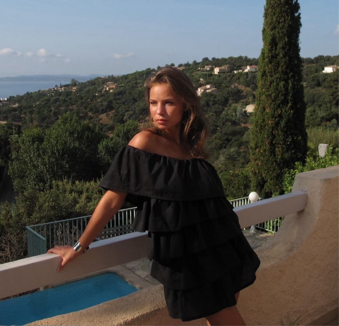 Ruffle dress in black