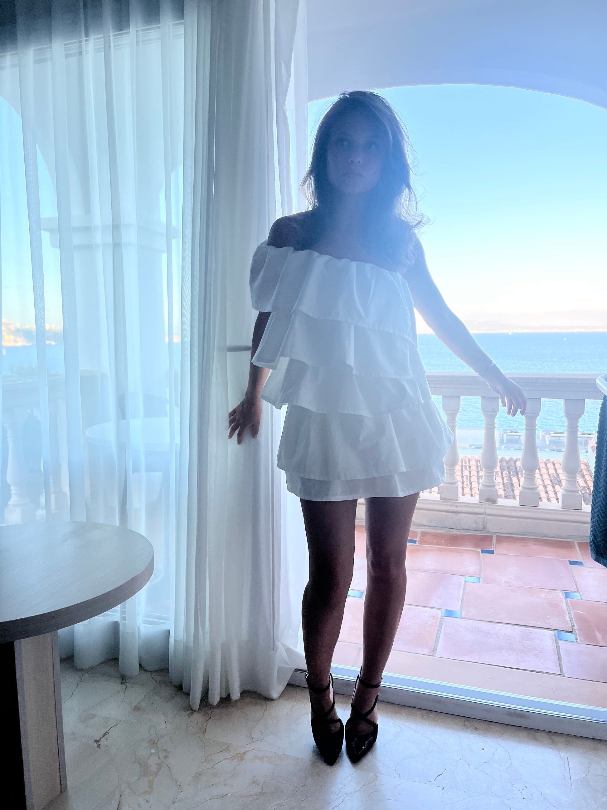 Ruffle dress in white ANIELLE Ruffle dress in white ANIELLE